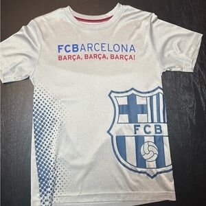 Kids White and Blue Graphic T-Shirt